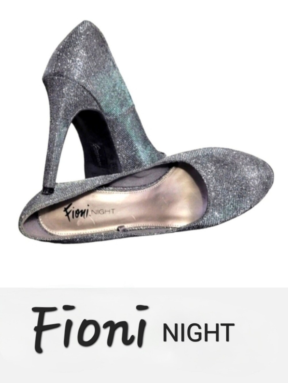 Fioni Clothing Shimmering Silver Stiletto Heels Size 9.5